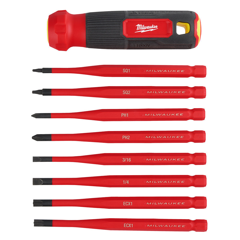 Ensemble de tournevis à embouts multiples isolés à pointe fine 8 en 1 1000 V