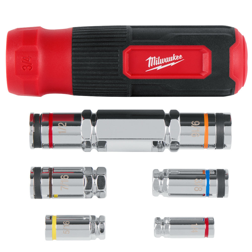 Jeu de tournevis à douille creuse 7 en 1 avec code couleur de taille