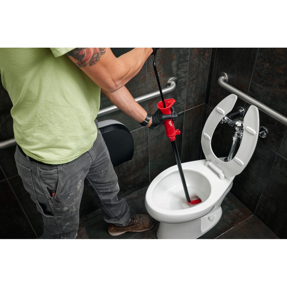 Déboucheur de toilettes de 3 pi avec tête de câble étendue et manchon en caoutchouc