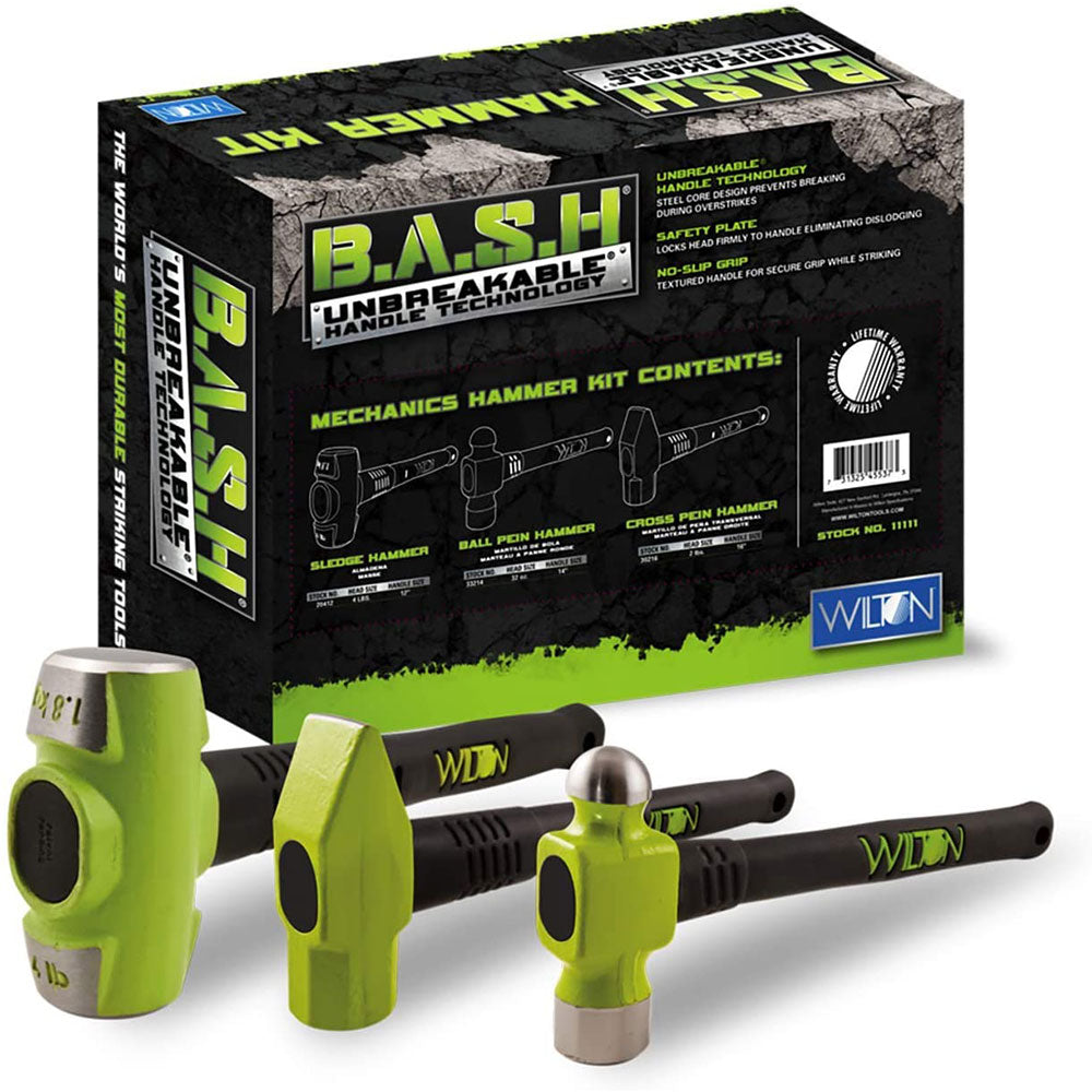 Kit de 3 marteaux de mécanicien avec manches en acier incassables