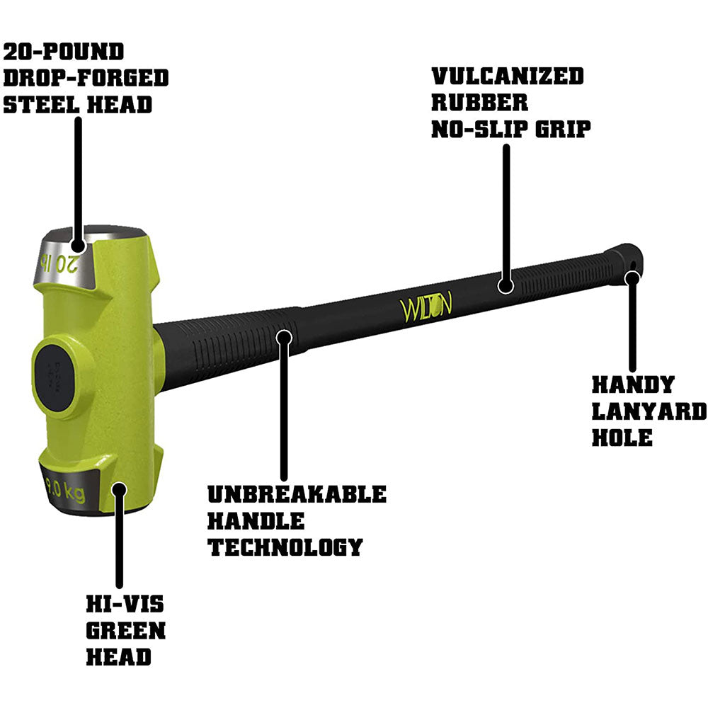 Masse 20 lb, tête 36 po avec manche incassable BASH